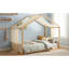 Lit simple à baldaquin avec panneaux latéraux rembourrés en velours, auvent en gaze respirant, cadre de lit plateforme à rembourrage doux, lit moderne à assemblage facile pour la chambre à coucher, chambre d'amis - naturel-132504708