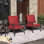 Chaise de patio en métal avec coussins Argirios (ensemble de 2)