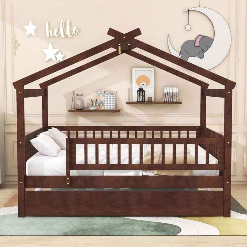 Pontoosuc Wood Daybed with Twin Size Trundle, Full, Walnut