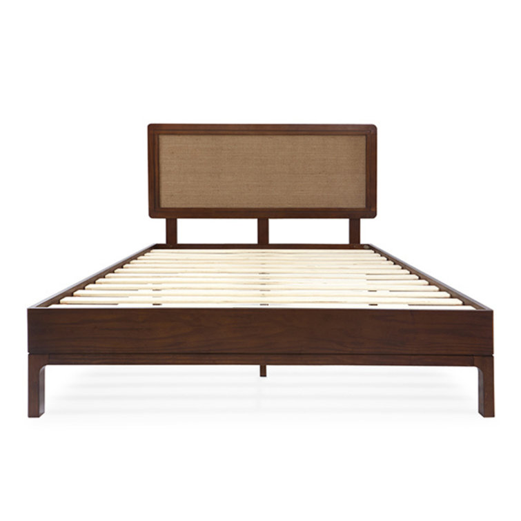 Anspach Nipe Solid Wood Platform Bed with Headboard, Bohemian Bed Frame Millwood Pines Size: Queen, Color: Walnut