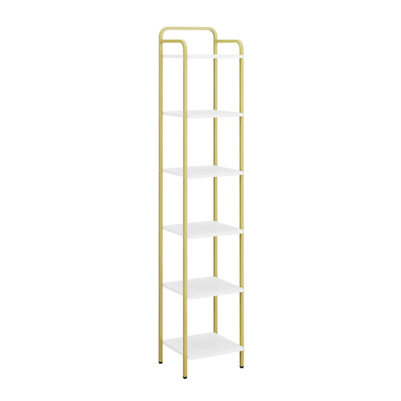 Bookcase Bookshelf, Narrow Tall Bookcase, Slim Wooden Shelving Unit for Bedroom, Living Room, Home Office, Sturdy 