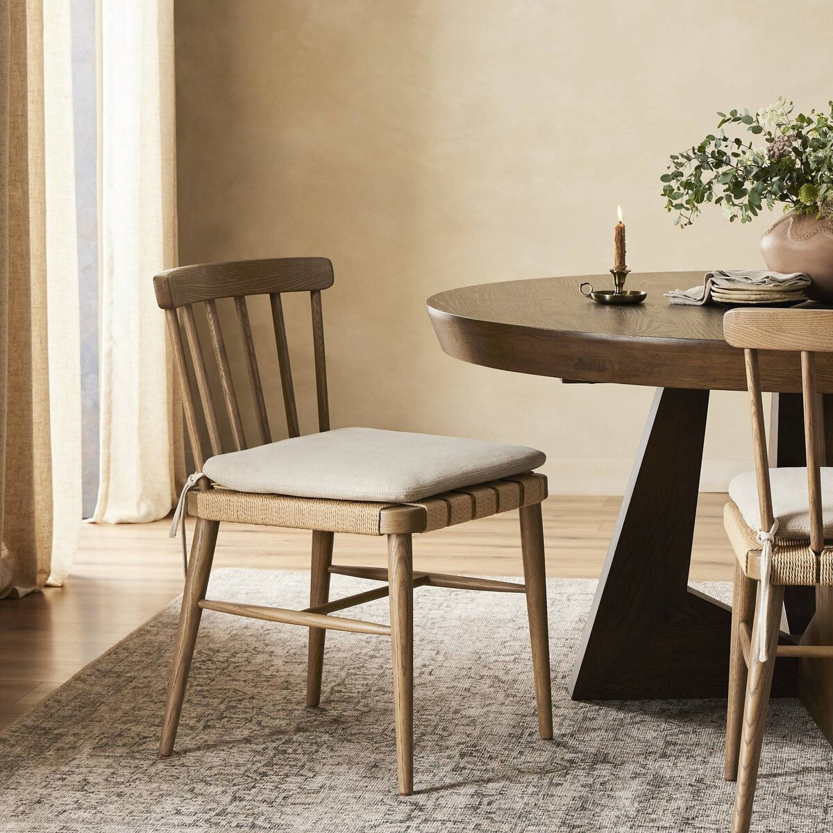 Catalonia Oak Side Chair, Brown