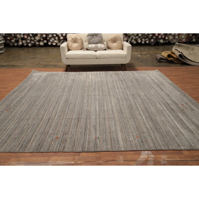 Chic Gabbeh Style Area Rug 10x10 Adding Texture to Living Room Decor