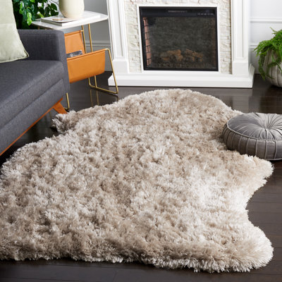 Gentas Hand Tufted Shag Solid Color Area Rug