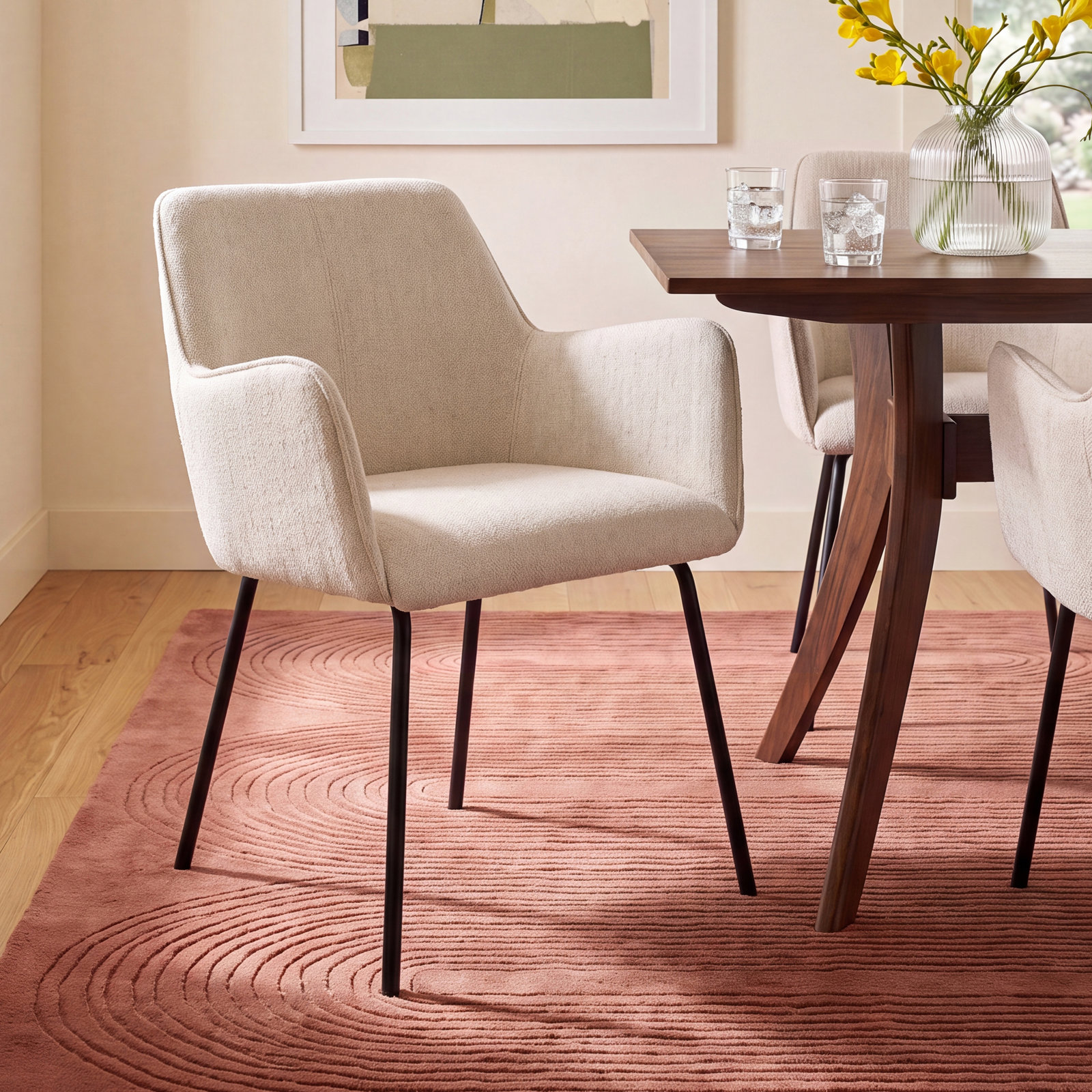 Wylee Dining Armchair, Beige Linen
