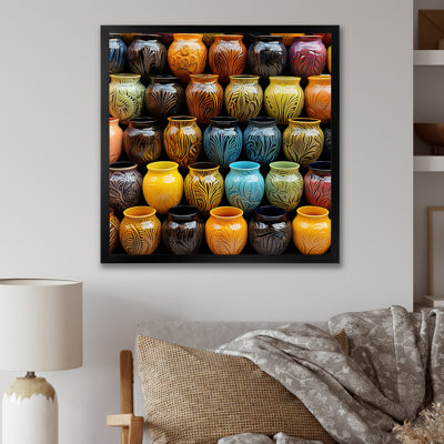 Yellow Boho Pottery Decor - Abstract Still Lifes Wall Art