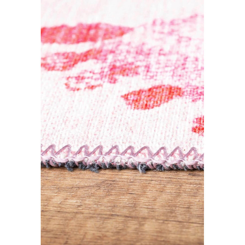 Tapis décoratif rose, bleu, mauve pour enfant, Rectangle 5' x 7'7"