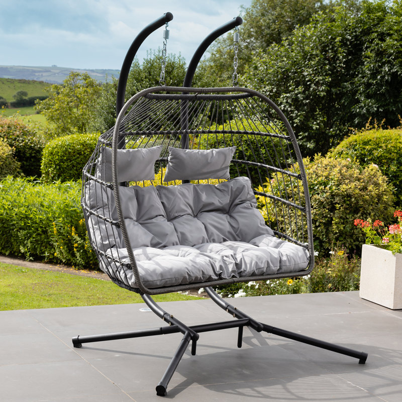 Cando 2 Person Porch Swing with Canopy, Light Grey