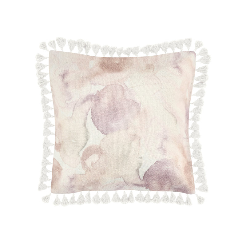 Lily 20" Cotton Linen Blend Throw Pillow, Pink, 20" x 20", Square