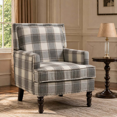 Vintage Upholstered Accent Armchair with Nailhead Trim for Living Room