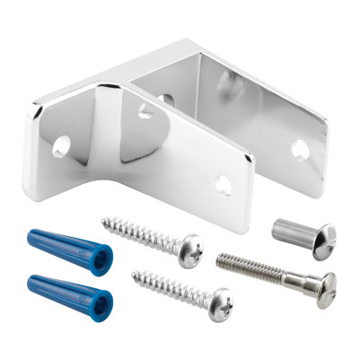 Support mural Prime-Line One Ear, pour panneaux de 1-1 / 4 po, alliage de zinc, finition chromée (paquet simple)