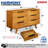 ACACIA Harmony 6-Drawer Dresser – Solid Wood Bedroom Dresser With CNC Circle Pattern – Zen Sand Garden Inspired, Mid-Century Wide Chest-114480324