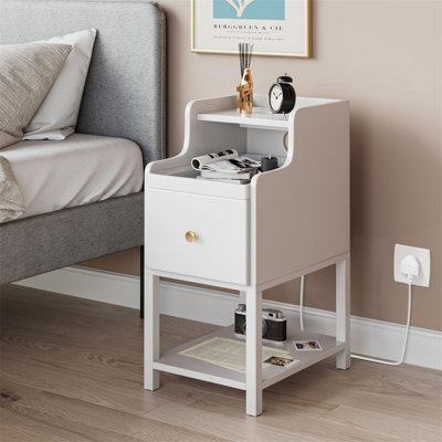 30cm W Manufactured Wood Bedside Table