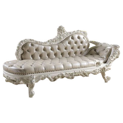 Faux Leather Chaise Lounge