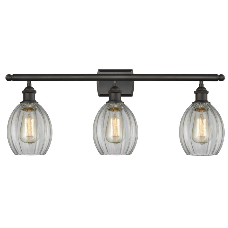 Éclairage pour salle de bain à intensité variable 3 lumières Flippo, Transparent, Ampoule DEL 6 watts Vinage, Bronze huilé