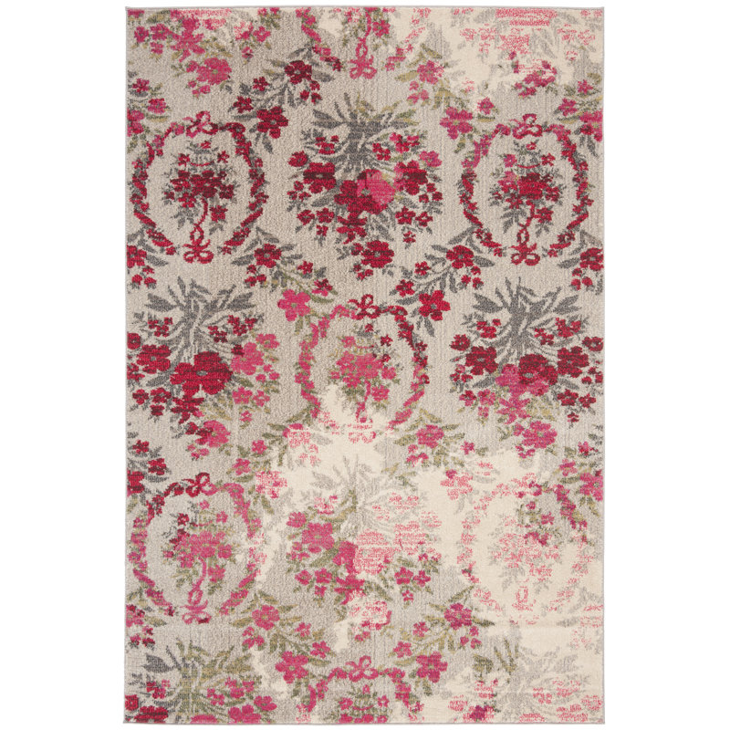 Wulfsohn Performance Floral Rug, Rectangle 4' x 5'7"