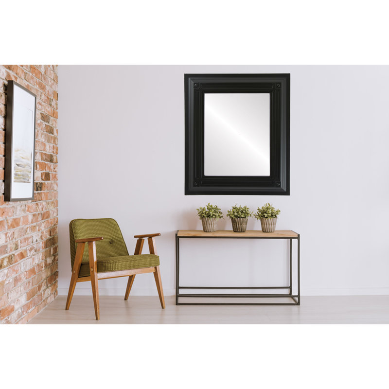 Miroir décoratif rectangulaire encadré Pinter, Noir, H 22 po x l 18 po