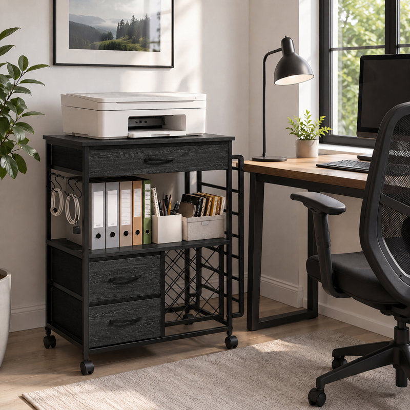 Iron Shelving Unit, black, Density Board + Iron