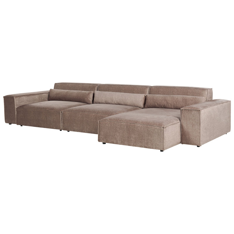 Boleslovas 3 Seater Sofa & Chaise, Left Hand Facing, Brown