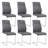 Kimara 7-Piece Modern 63" Rectangular Faux Marble Pedestal Dining Set-947337912-984882713