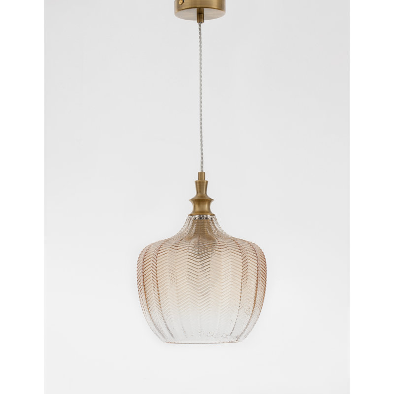 1 - Light Single Pendant, Gold, Amber