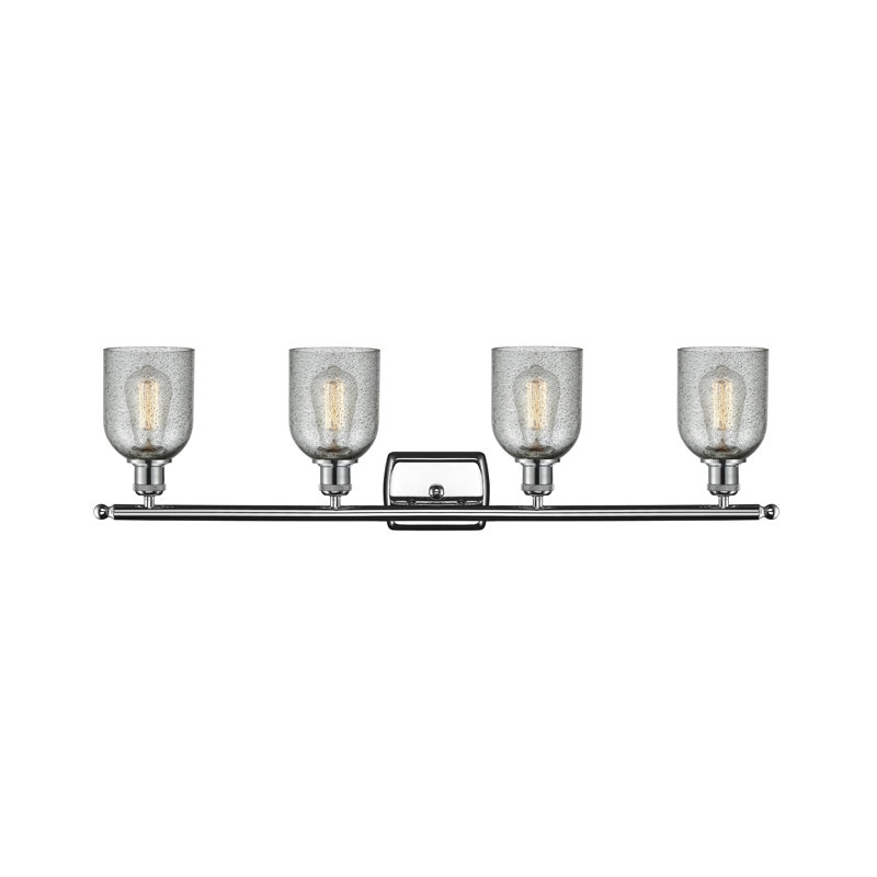 Éclairage de salle de bain à intensité variable 4 lumières Vella, Ampoule DEL 6 watts Vinage, Anthracite, Chrome poli