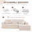 Boneless 108” Corduroy Cloud Sectional Couch, Compressed Modular Sectional Sofa With Deep Seat, Corduroy Boneless Couches, L-Shaped Sofa For Living Room-1430275684-1431179282