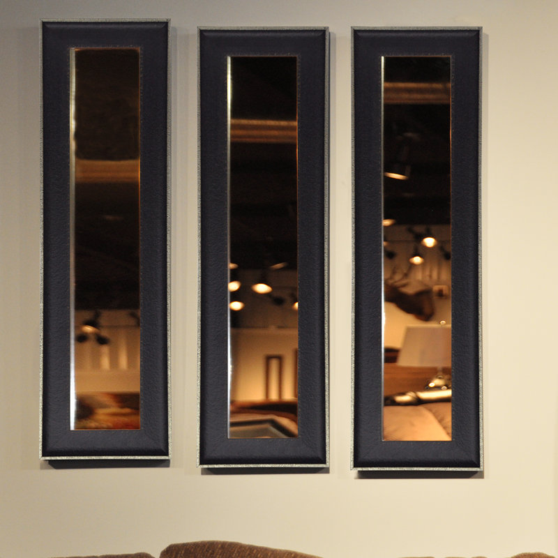 Truluck Solid Wood Flat Mirror, 27.5" H x 13.5" W, Black