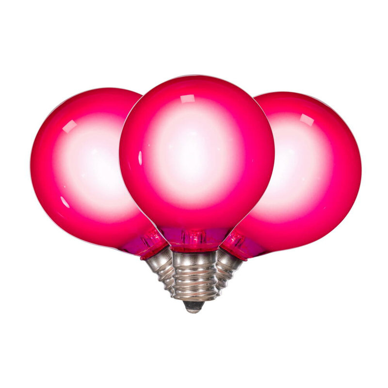 18Lt LED Glass G40-E12 Filament End-Connecting Set, Pink