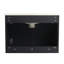 Meuble-lavabo flottant 24 po avec lavabo en céramique. Porte d'armoire à fermeture en douceur, noir. Mobilier élégant au design contemporain