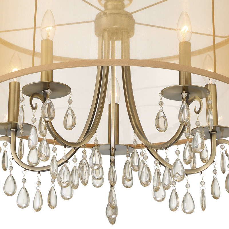 Walser 5 - Light Dimmable Drum Chandelier, Antique Brass