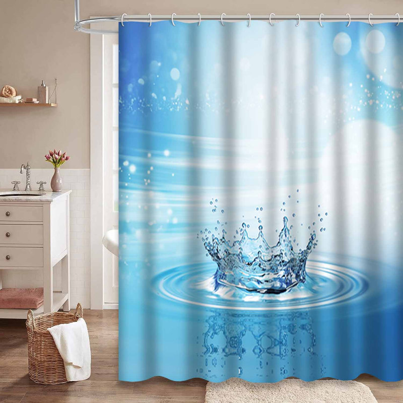Rideau de douche Water Drop Splash, L 72 po x l 78 po