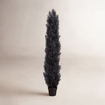 UV Resistant Artificial Halloween Black Cedar Tree (Indoor/Outdoor)