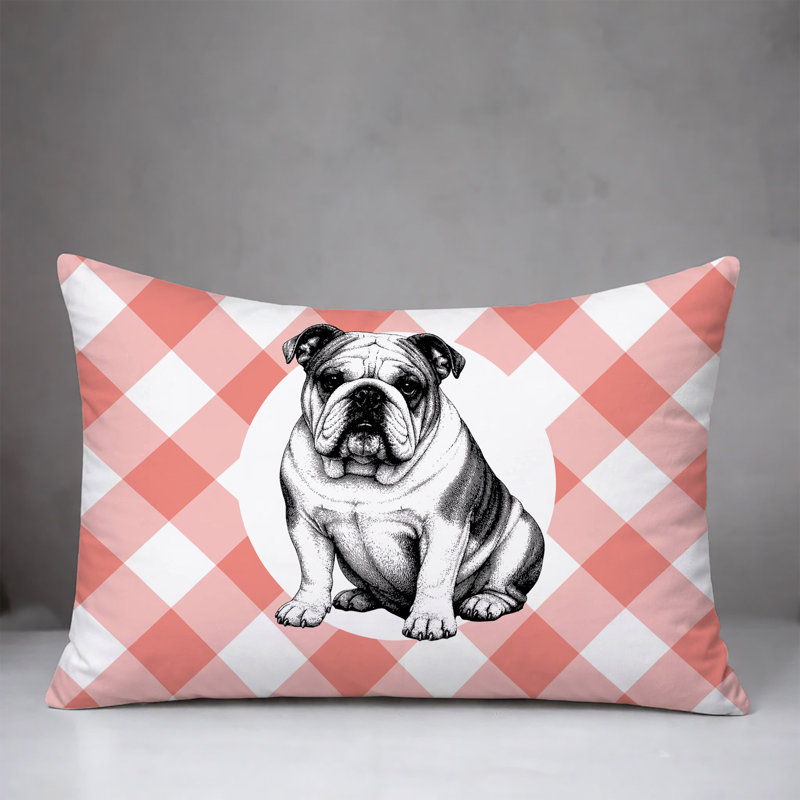 Oreiller réversible intérieur / extérieur Bulldog, 20 po x 14 po, Pêche