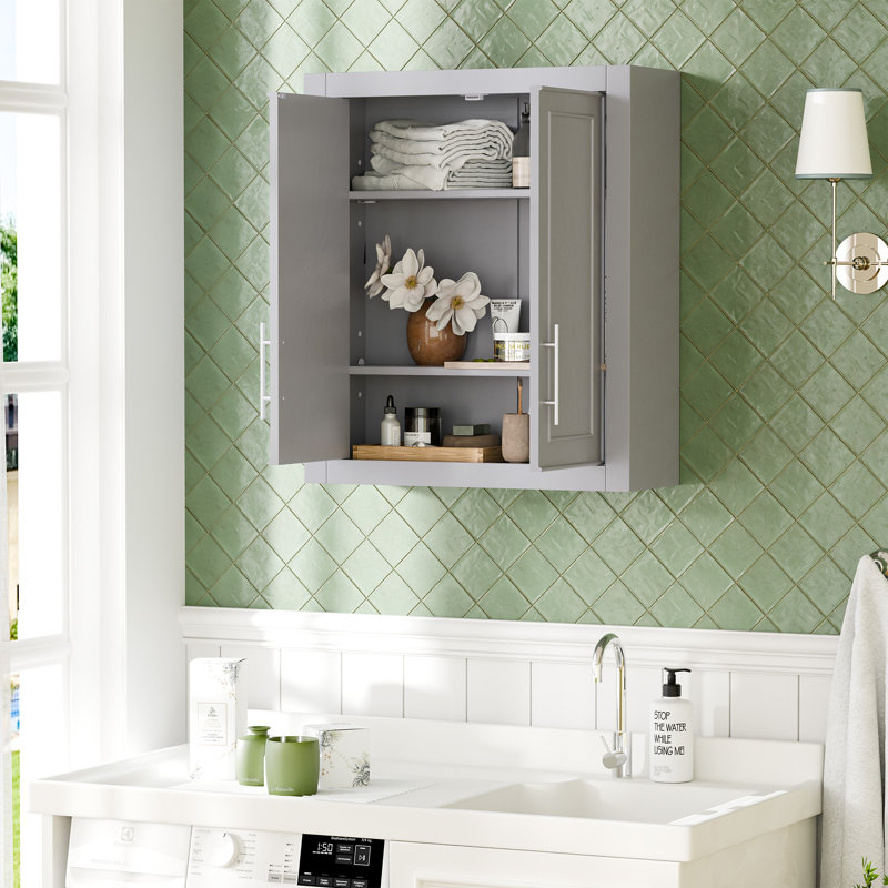 Armoire de rangement moderne avec tablettes réglables, Gris
