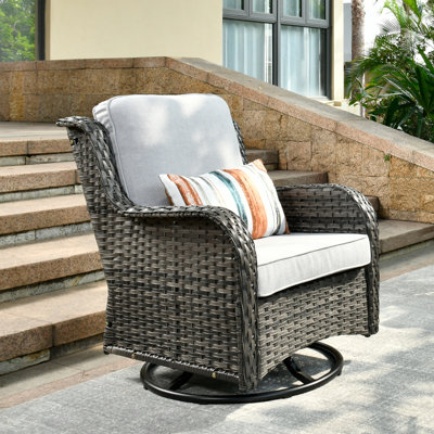 Rocking Swivel Patio Wicker Lounge Chairs With Cushions