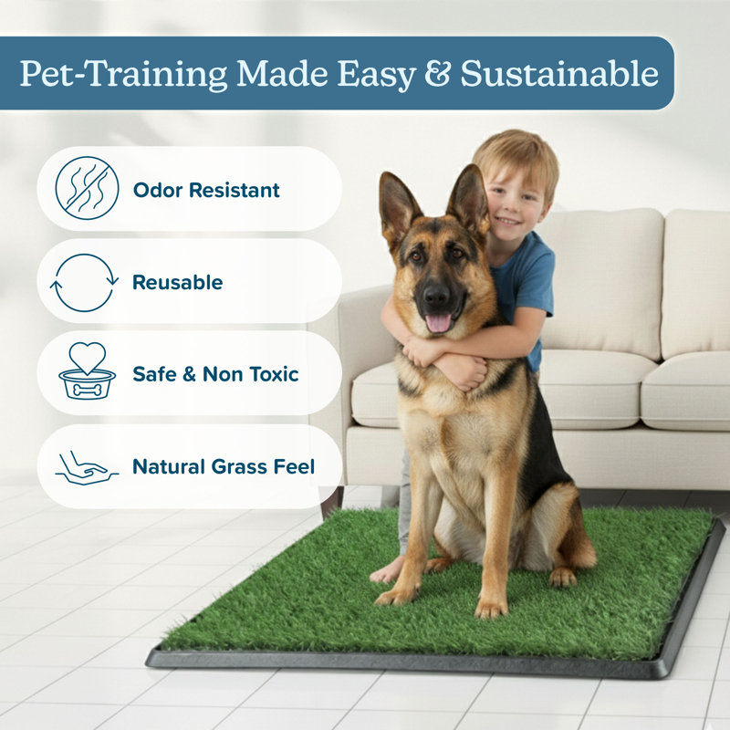 Patins de pelouse artificiels réutilisables pour chiens PETMAker 35,5 x 23,5 - Tapis d'entraînement pour chien lavables