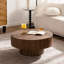 Table basse ronde en bois de 30,51 pouces pour le salon
