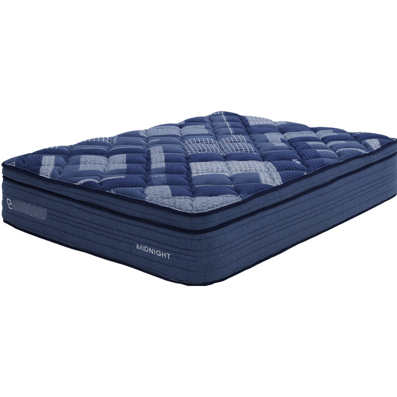 Matelas pour très grand lit 14 po avec unité de poche, couches en mousse bleue, mémoire et housse souple roulée compressée, mousse, couches