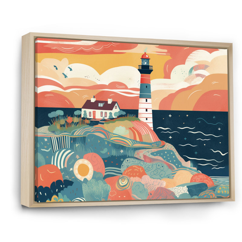 Phare côtier III, H 12 po x l 20 po x P 1 po, Cadre naturel flottant