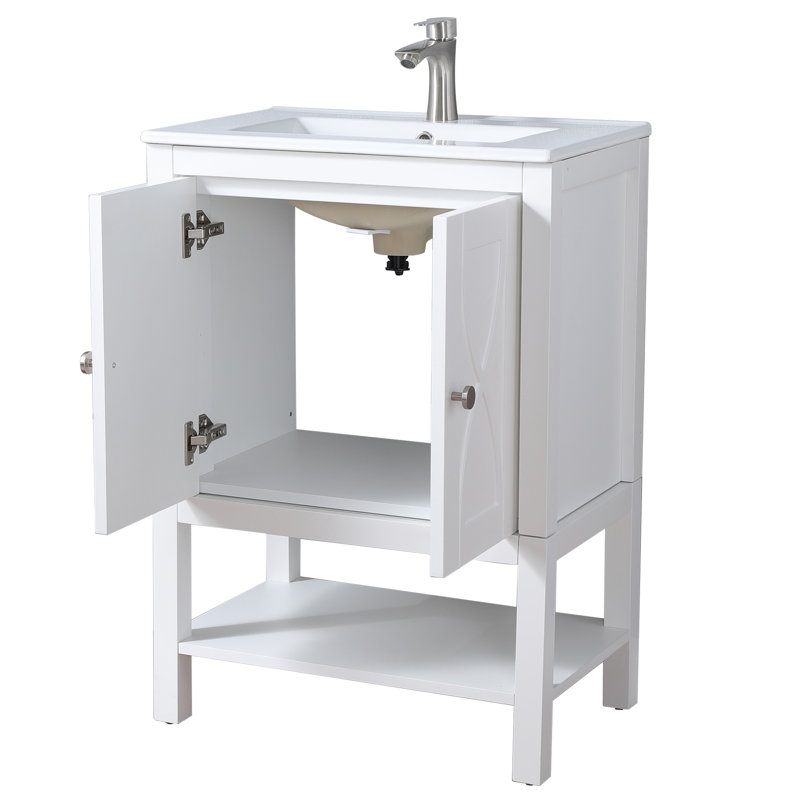 Meuble-lavabo simple 24 po avec plateau en céramique