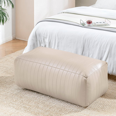 Pouf rembourré crème 17 po Florence