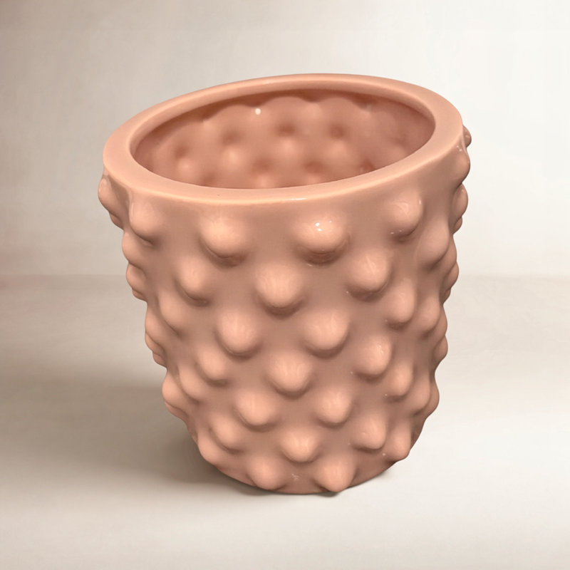 Kim Ceramic Pot Planter, 5.25" H x 6.5" W x 6.5" D, Dusty Pink