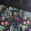 Édredon 5 pièces noir, motif botanique élégant, 2 coussins décoratifs, taies décoratives assorties, lit double lavable à la machine, pièces, avec imprimé attrayant-120264936
