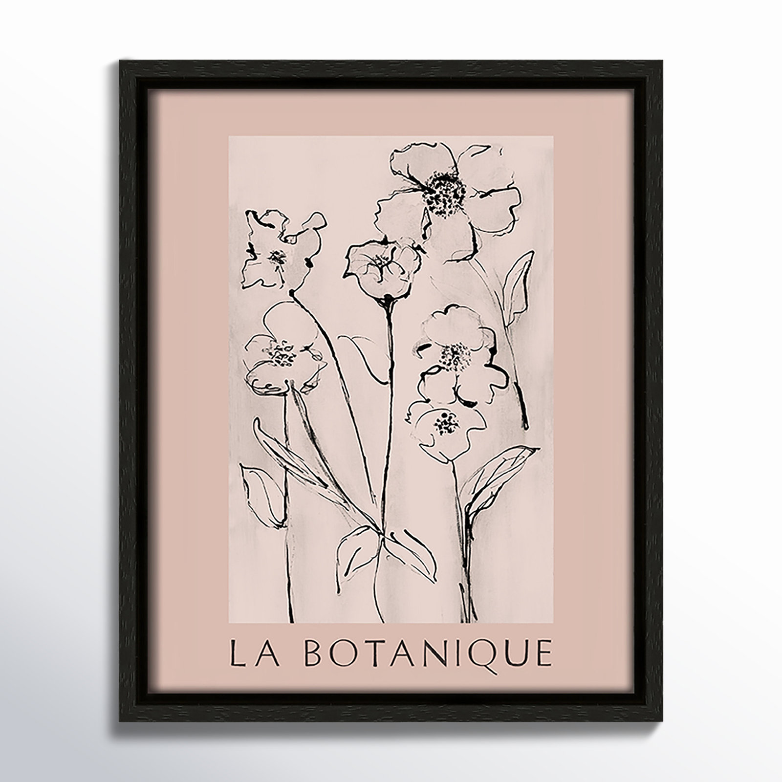 Botanical Poster Collection " La Botanique " by Susan Jill, Espresso Floater Frame, No, 11.5" H x 9.5" W x 2" D