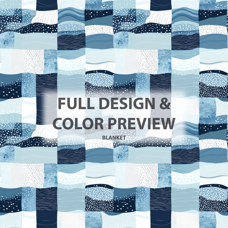 Ocean Quilt I - Couverture en molleton Patchwork, jeté chaud Coastal