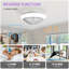 15" 7-Blade White Modern Ceiling Fan with Dimmable Colour Changing LED and Remote Control