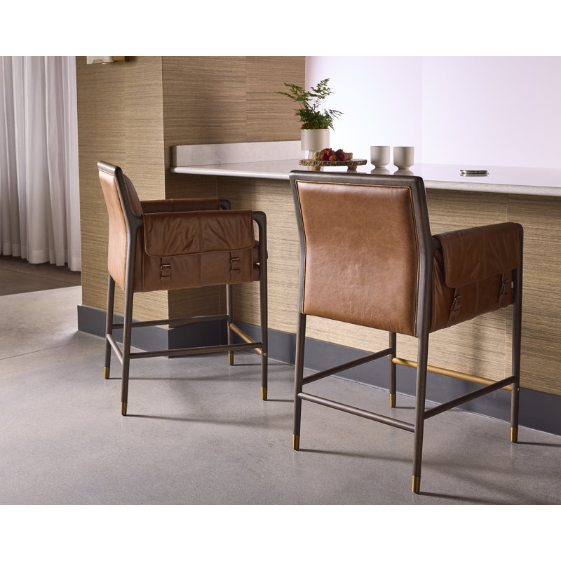 MAUTI COUNTER STOOL - BROWN - SHALIMAR TOBACCO LEATHER