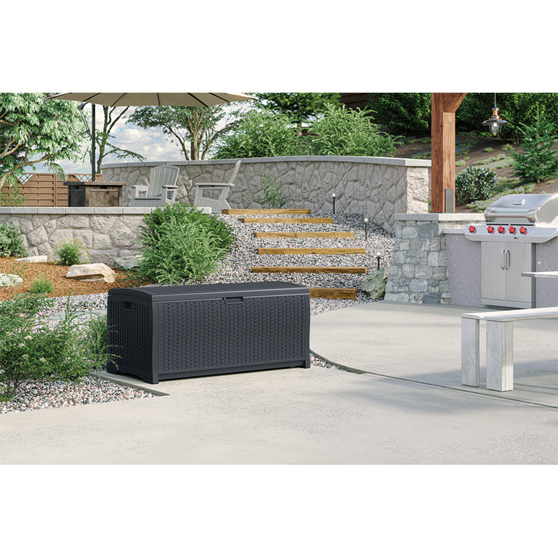 Cyberspace Lockable Resin Wicker Outdoor Deck Box