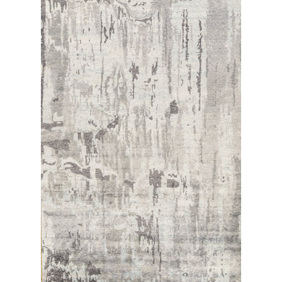 Hand-Knotted High-Quality Beige and Gray Area Rug